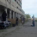 Aaron Golematis, Erik Steele, Jon Rick, Lin Zy, Alex Jacobson, Matt Busch and Stephen "Desi" Cahoon on Location in Downtown Detroit.